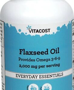 Óleo de Linhaça Vitacost 2000mg por Dose - 100 Cápsulas Softgel