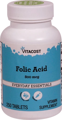 Ácido Fólico Vitacost 800 mcg - 250 Comprimidos: Essencial para sua Saúde