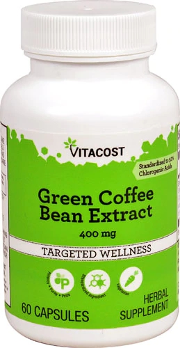 Extrato de Grão de Café Verde Vitacost 400mg - 60 Cápsulas
