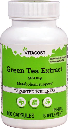Extrato de Chá Verde Vitacost Padronizado 500mg - 100 Cápsulas