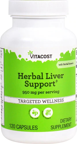 Vitacost Herbal Liver Support Suporte ao Fígado 950 mg - 120 Cápsulas