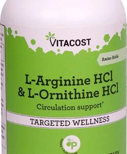 Vitacost L-Arginina HCl & L-Ornitina HCl 300 Cápsulas - Suporte ao Bem-Estar