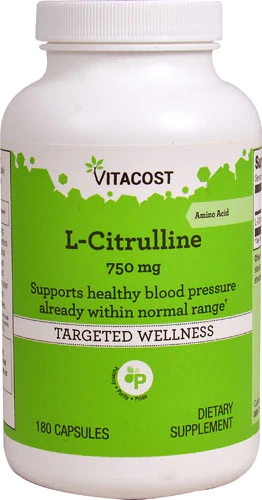 L-Citrulina Vitacost 750 mg - 180 Cápsulas para Energia e Performance