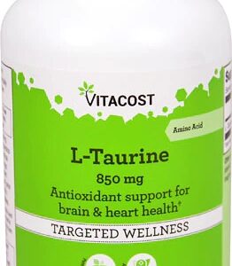 Vitacost L-Taurina 850 mg - 180 Cápsulas: Suporte Essencial para Energia e Bem-Estar