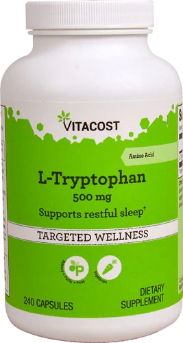 L-Triptofano 500mg - 240 Cápsulas - Bem-Estar e Sono Reparador