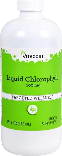 Clorofila Líquida Vitacost Natural - 473ml - 100mg de Clorofilina