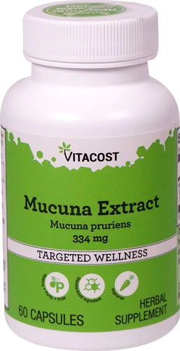 Extrato de Mucuna Pruriens Vitacost - 334mg - 60 Cápsulas - Potencialize Seu Bem-Estar