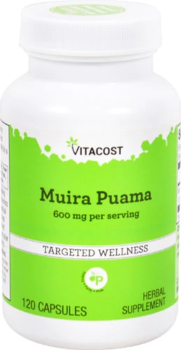 Muira Puama 600mg - 120 Cápsulas - Suplemento Natural Vitacost