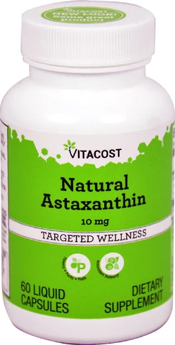 Astaxantina Vitacost 10mg - Poder Antioxidante em 60 Cápsulas Líquidas Naturais