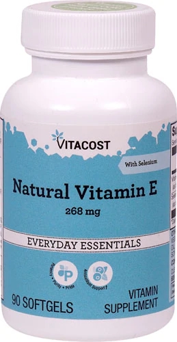 Vitacost Vitamina E Natural com Selênio 268mg - 90 Cápsulas Gelatinosas