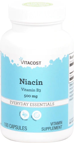 Vitacost Niacina (Vitamina B3) 500 mg - 100 Cápsulas