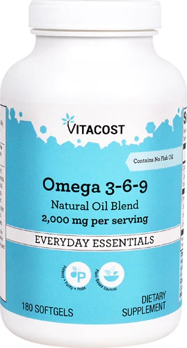 Vitacost Ômega 3-6-9 Óleo Natural 2000mg - 180 Cápsulas Gelatinosas