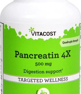 Pancreatina 4X Vitacost 500mg - 50 Cápsulas - Suporte Digestivo