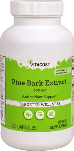 Extrato de Casca de Pinheiro Vitacost 100mg - 200 Cápsulas - Rico em Polifenóis