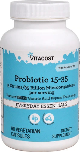 Vitacost Probiotic 15-35: 60 Cápsulas Vegetarianas com 35 Bilhões de UFC e 15 Cepas