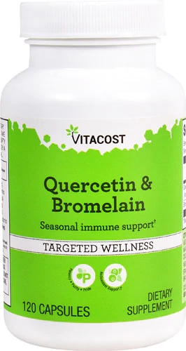 Vitacost Quercetina e Bromelina 120 Cápsulas - Suporte Imunológico e Anti-inflamatório