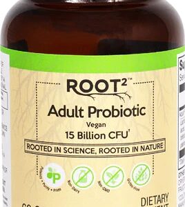 Probiótico Adulto Vegano Vitacost ROOT2 - 60 Cápsulas - 15 Bilhões de UFC