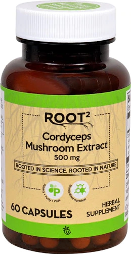 Extrato de Cogumelo Cordyceps Vitacost ROOT2 - 500mg - 60 Cápsulas