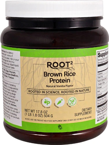 Proteína Vegetal de Arroz Integral Vitacost ROOT2 Baunilha 505g - Não Transgênico