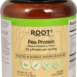 Proteína Vegetal de Ervilha Vitacost ROOT2 Morango Natural - 683g (24.1 oz)