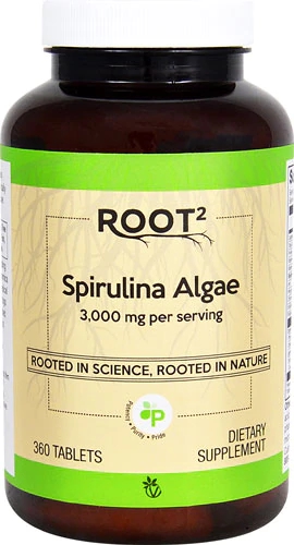 Vitacost ROOT2 Spirulina 3000mg por Dose - 360 Comprimidos Naturais de Algas