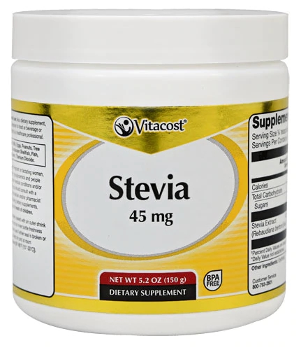 Adoçante Natural Vitacost Stevia em Pó - 150g - Alternativa Saudável ao Açúcar