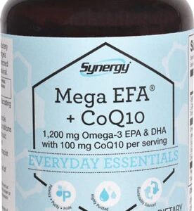Vitacost Synergy Mega EFA + CoQ10 - 120 Cápsulas - 1200mg Ômega 3 EPA DHA e 100mg CoQ10