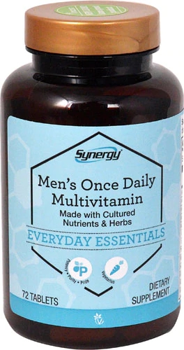 Vitacost Synergy Men's Once Daily Multivitamin Made with Cultured Nutrients & Herbs -- 72 Tablets