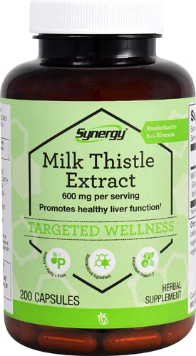Extrato de Cardo Mariano Vitacost Synergy 600mg - 200 Cápsulas - Suporte ao Fígado
