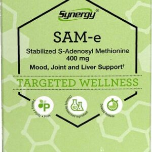 Vitacost Synergy SAM-e 400mg: 30 Comprimidos Revestidos para Bem-Estar Mental e Articular