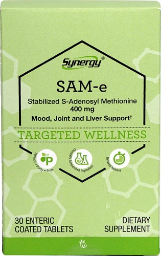 Vitacost Synergy SAM-e 400mg: 30 Comprimidos Revestidos para Bem-Estar Mental e Articular