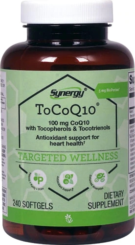 Vitacost Synergy ToCoQ10® 100mg com BioPerine® & EVNol SupraBio™ - 240 Cápsulas Gelatinosas