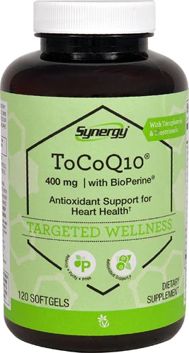 Vitacost Synergy ToCoQ10 com BioPerine® & EVNol SupraBio™ - 400 mg - 120 Cápsulas Gelatinosas