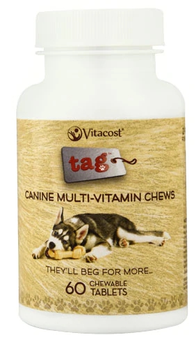 Vitacost Tag Canine Multi-Vitamínico Mastigável - 60 Tabletes