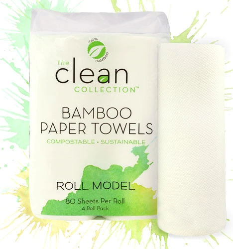 Papel Toalha de Bambu Vitacost Clean Collection - 4 Rolos (300g)