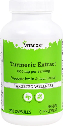 Extrato de Cúrcuma Vitacost 800mg - 200 Cápsulas - Fonte de Curcumina