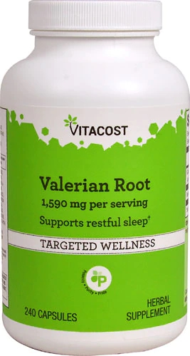 Valeriana Raiz 1590mg Vitacost - 240 Cápsulas - Bem-Estar e Relaxamento Natural