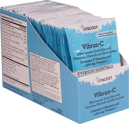 Vitacost Vibran-C Drink Mix Laranja Efervescente 1200mg - 30 Sachês
