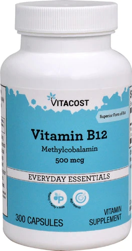 Vitamina B12 Metilcobalamina Vitacost 500mcg - 300 Cápsulas