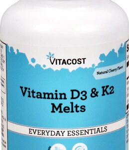 Vitacost Vitamina D3 & K2 60 Tablets Sabor Cereja - 1000 UI D3 e 90 mcg K2