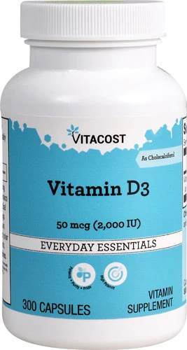 Vitacost Vitamina D3 (Colecalciferol) 2000 UI - 300 Cápsulas