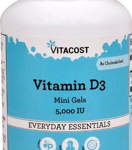 Vitacost Vitamina D3 Mini Géis - 5000 UI - 100 Cápsulas Gelatinosas Importadas