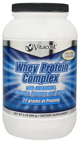 Vitacost Whey Protein Complex Vanilla - 907g - Pote para Ganho Muscular e Recuperação