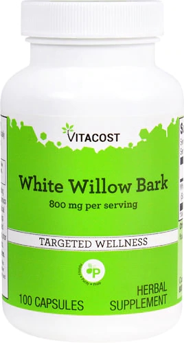 Vitacost Casca de Salgueiro Branco - 800mg por Dose - 100 Cápsulas