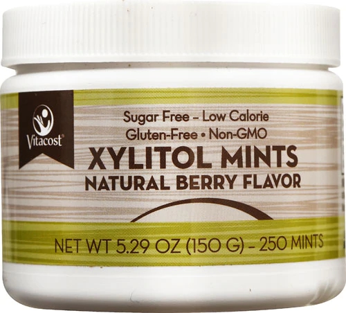 Vitacost Pastilhas Refrescantes de Xilitol Sabor Frutas Vermelhas - 250 Pastilhas