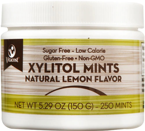 Vitacost Pastilhas Refrescantes de Xilitol Sabor Limão - 250 Pastilhas