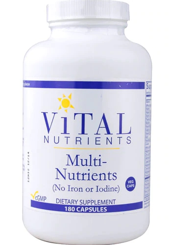Vital Nutrients Multi-Nutrientes Vegetariano 180 Cápsulas - Ferro e Iodo Livre