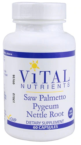 Vital Nutrients Saw Palmetto Pygeum Nettle Root 60 Cápsulas - Saúde Masculina
