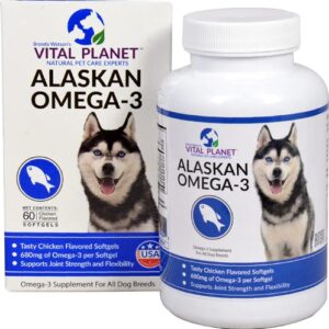 Vital Planet Alaskan Omega-3 para Cães - 60 Cápsulas Gelatinosas de Frango