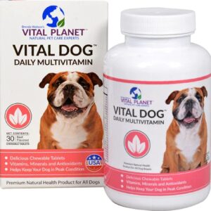 Vital Planet Vital Dog™ Multivitamínico Diário Sabor Carne - 30 Comprimidos Mastigáveis